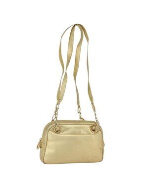 LOEWE Anagram Shoulder Bag Leather Gold